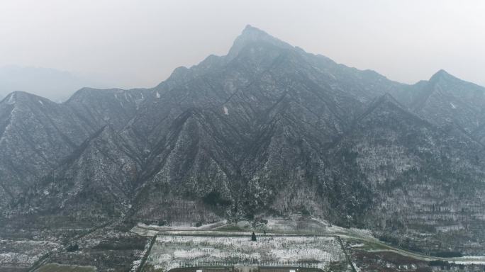 雪后国家版本馆西安分馆文济阁航拍