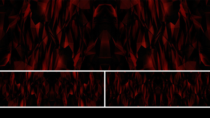 【宽屏时尚背景】棱镜几何炫酷红黑碎片空间