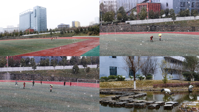 下雪 玩雪空镜素材