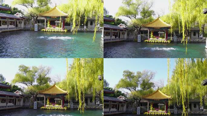济南市趵突泉景区游客旅游视角实拍4K视频