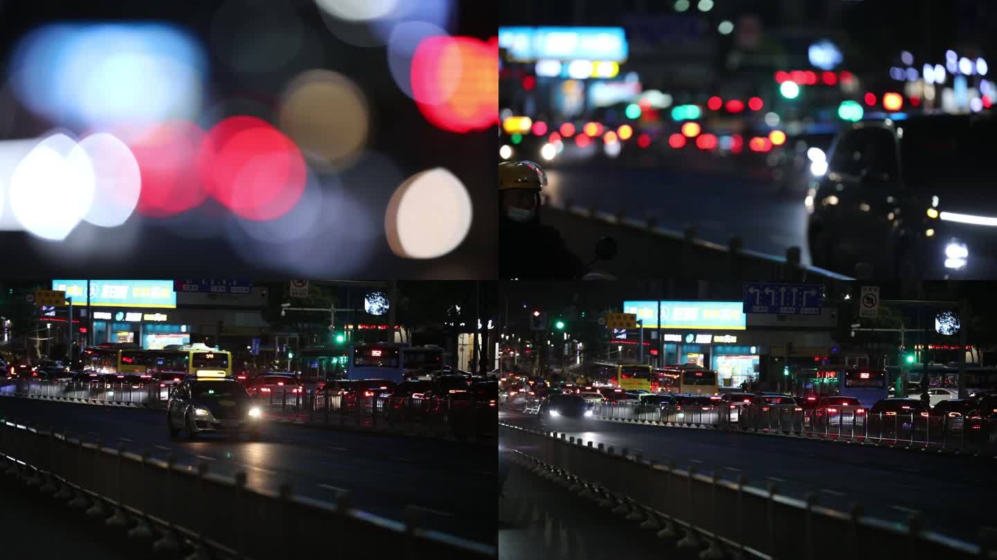 宁波街头晚上车流 城市街头 交通 经济