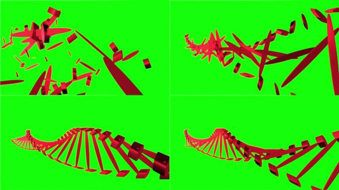 绿色色度键背景上的dna螺旋链