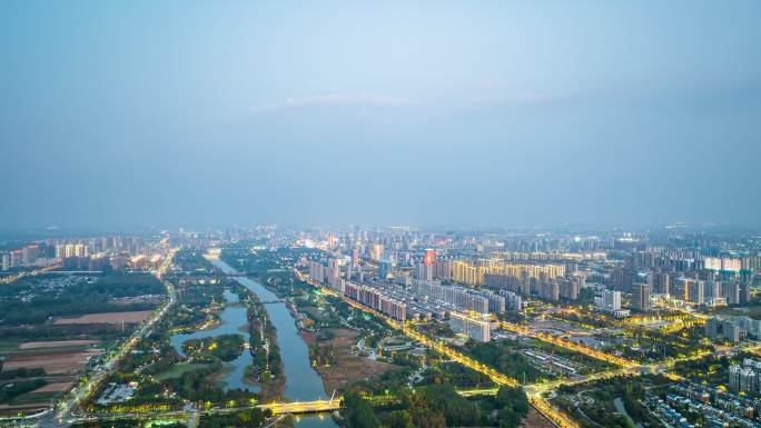 航拍宿迁夜景延时