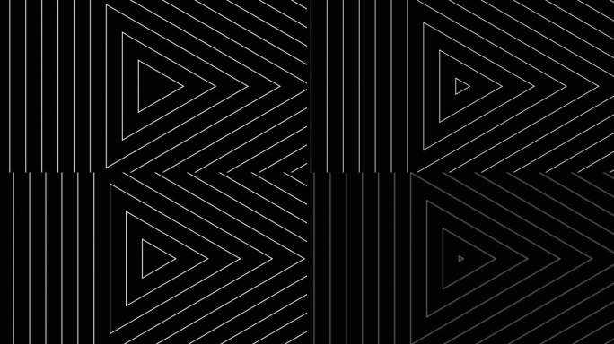 抽象三角形时尚黑白波浪动画背景4k