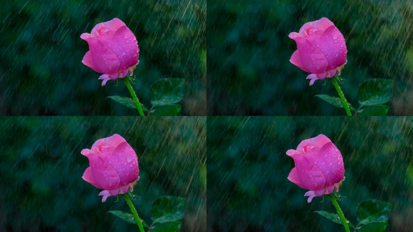 雨中的月季花 玫瑰花 鲜花 花朵