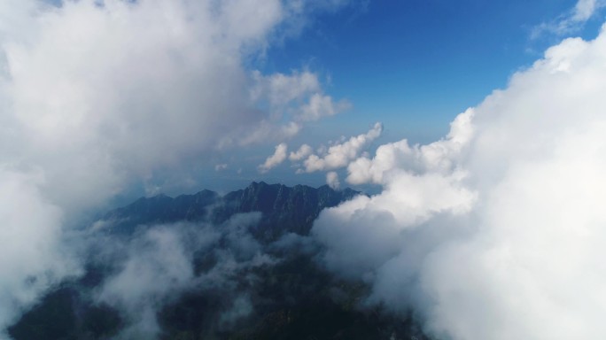 陕西太白山5A景区云海航拍