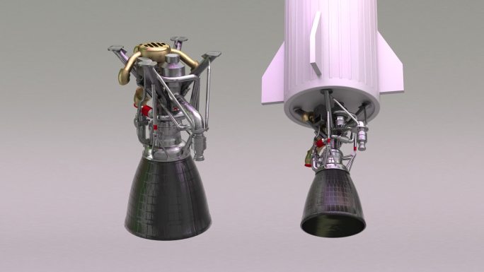 火箭推进器c4d工程模型