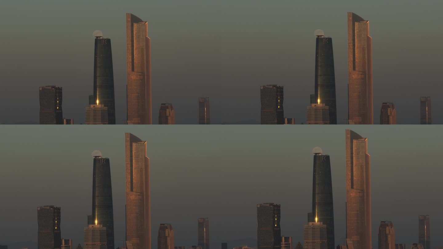广州珠江新城东西塔超级月亮