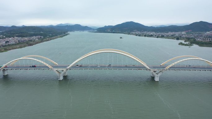 潮州韩江大桥正面航拍