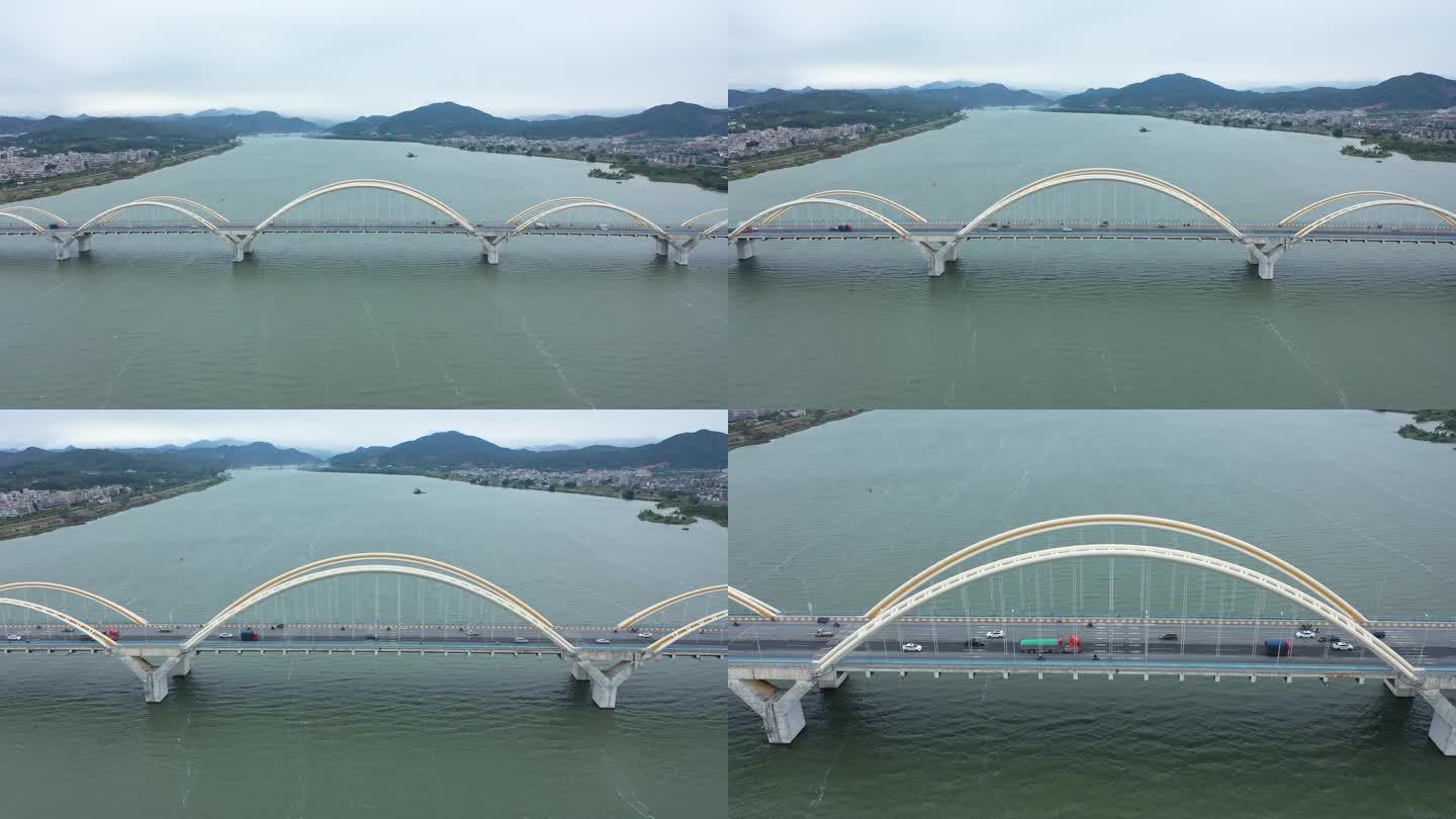 潮州韩江大桥正面航拍
