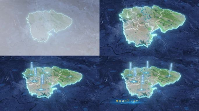 荆门市地图-云雾俯冲勾勒轮廓