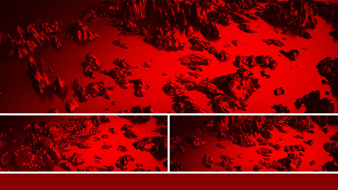 【宽屏时尚背景】虚拟地貌红黑山形世界旋转