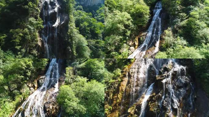 宝鸡太白山景区瀑布航拍