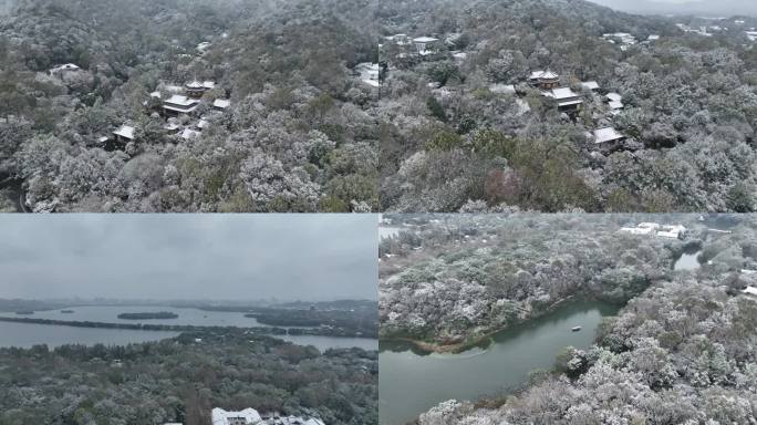 杭州西湖三台山雪景