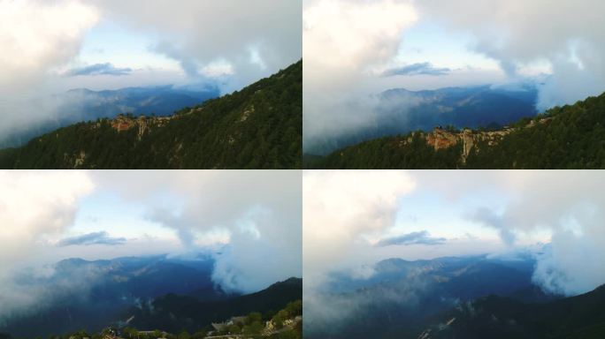 宝鸡太白山景区云海航拍