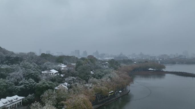 西湖北山街雪景