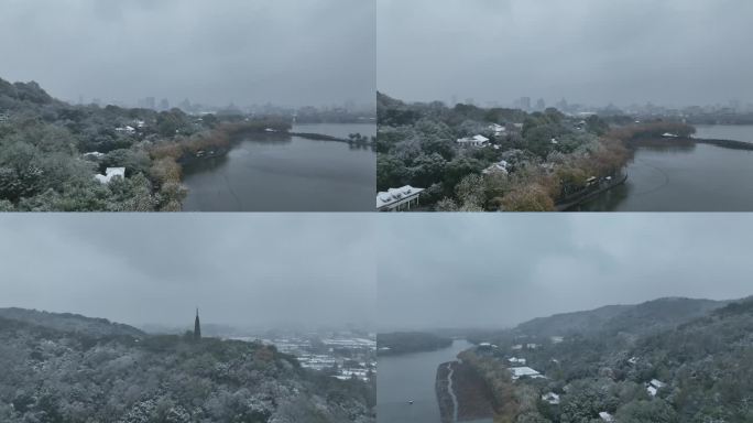 西湖北山街雪景