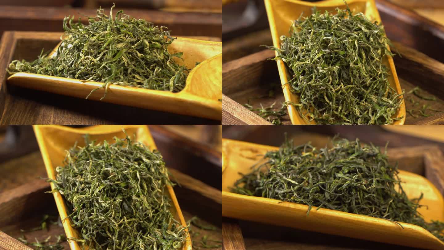 多镜头中式茶叶长叶干货