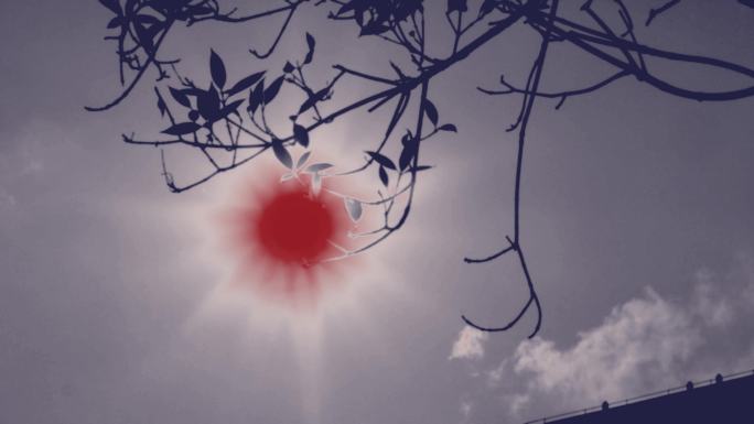 【4K】诡异天空红日红月