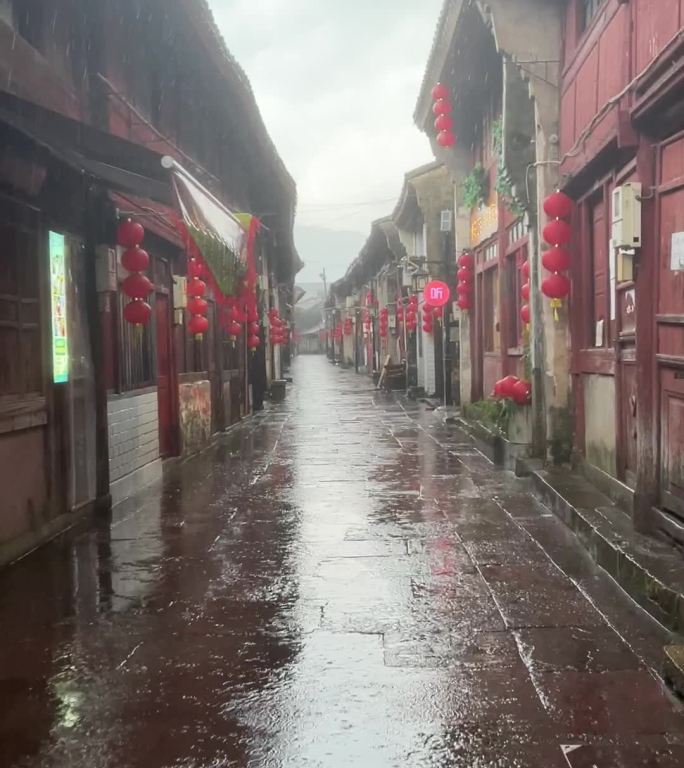 下雨天的宁波韩岭老街 浙东第一街