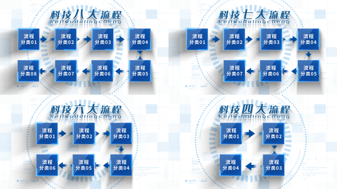 蓝色明亮分类ae模板