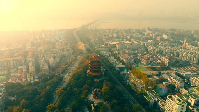 武汉黄鹤楼鸟瞰图黄鹤楼