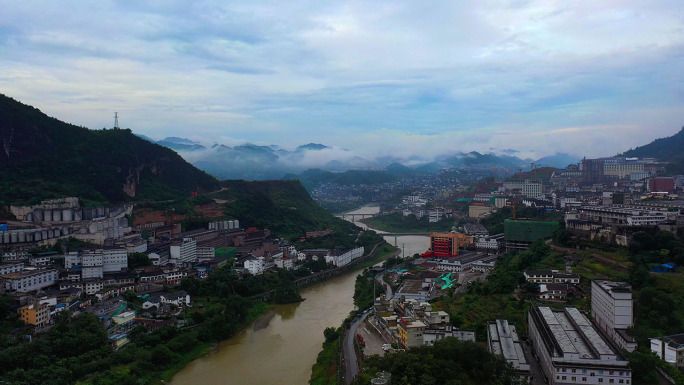 贵州仁怀茅台镇天酿景区美酒河赤水河航拍2