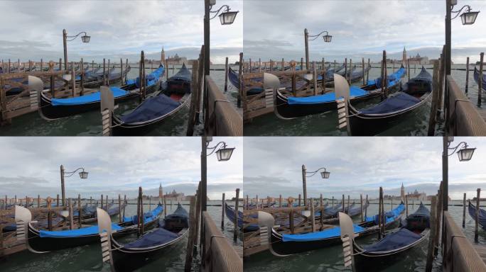 意大利威尼斯大运河和圣玛利亚德拉致敬教堂意大利威尼斯美丽的绿松石水。