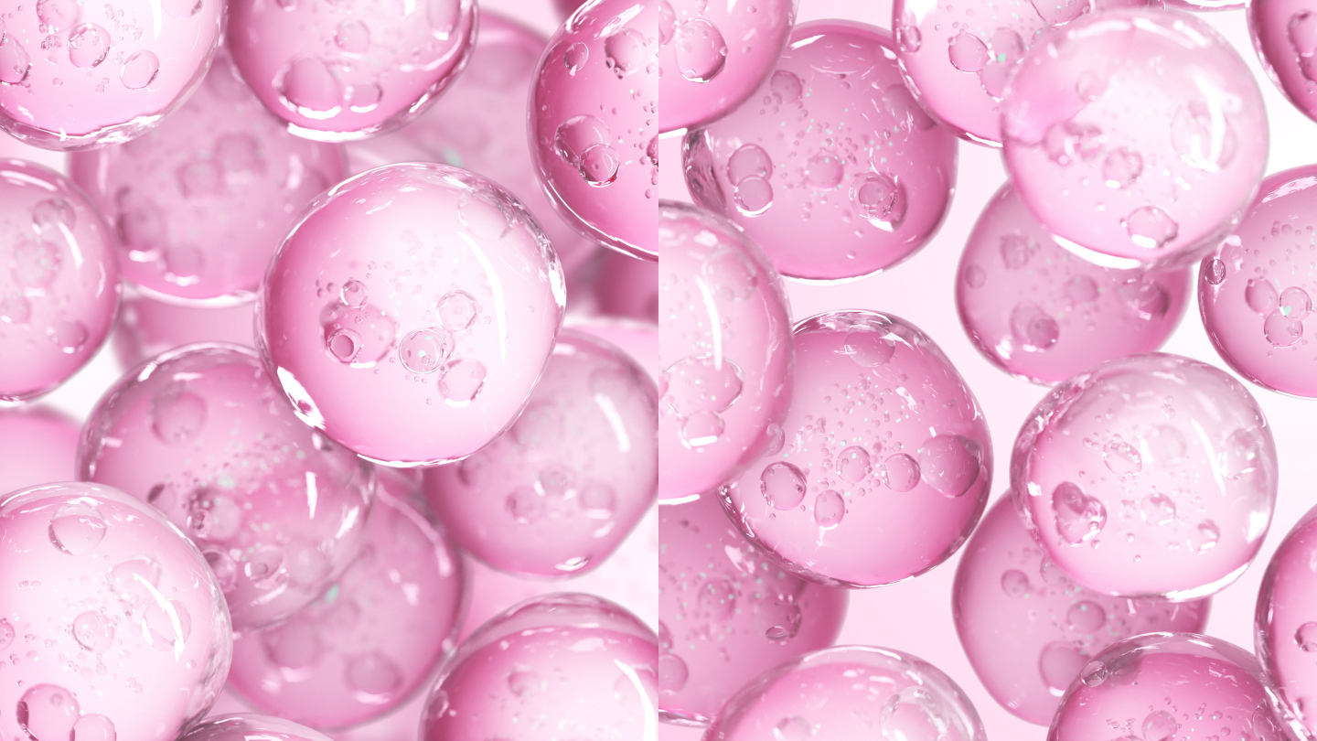 原创4k粉色细胞水分子精华
