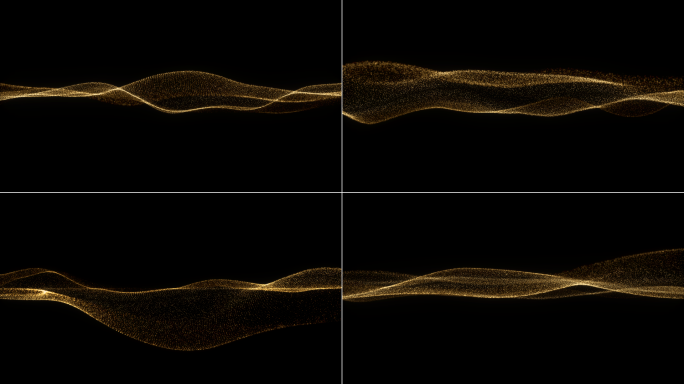 4K金色流动光线素材
