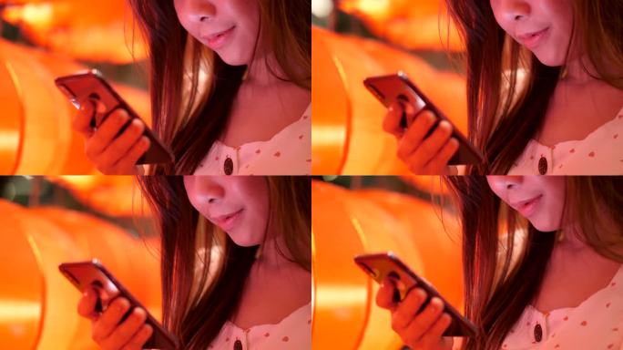 在中国元宵节使用手机