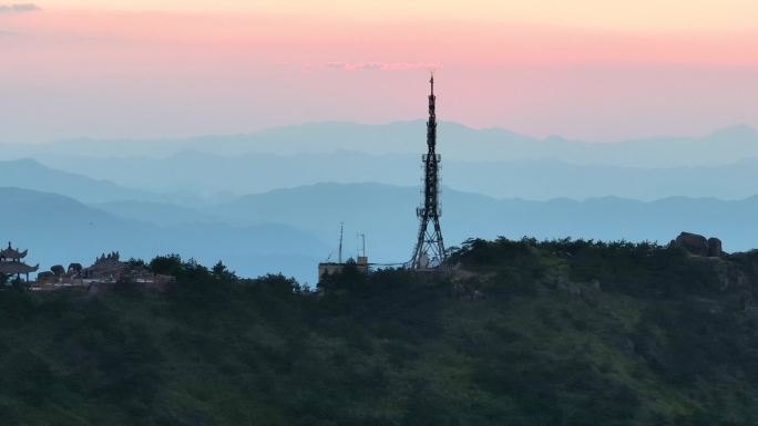 信号铁塔千里江山图亭子信号铁塔通讯基站