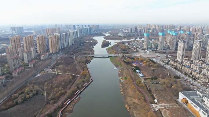 【4k高清】沈阳沈北新区蒲河景观路航拍