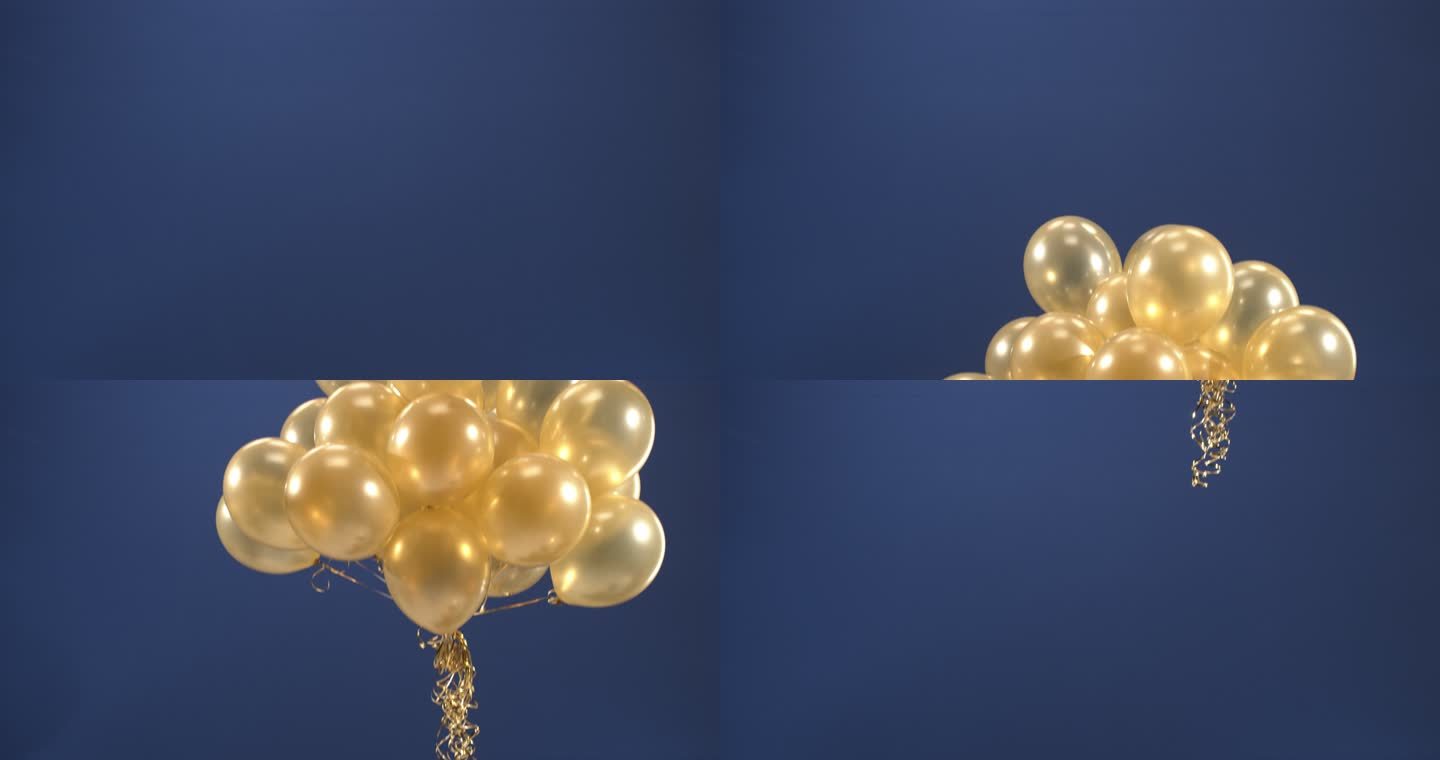 视频中出现了一个装饰元素——金色气球，作为Chroma Key上情人节、生日、圣诞节或新年的礼物。