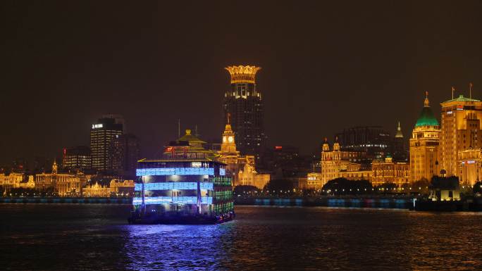 上海外滩，陆家嘴夜景