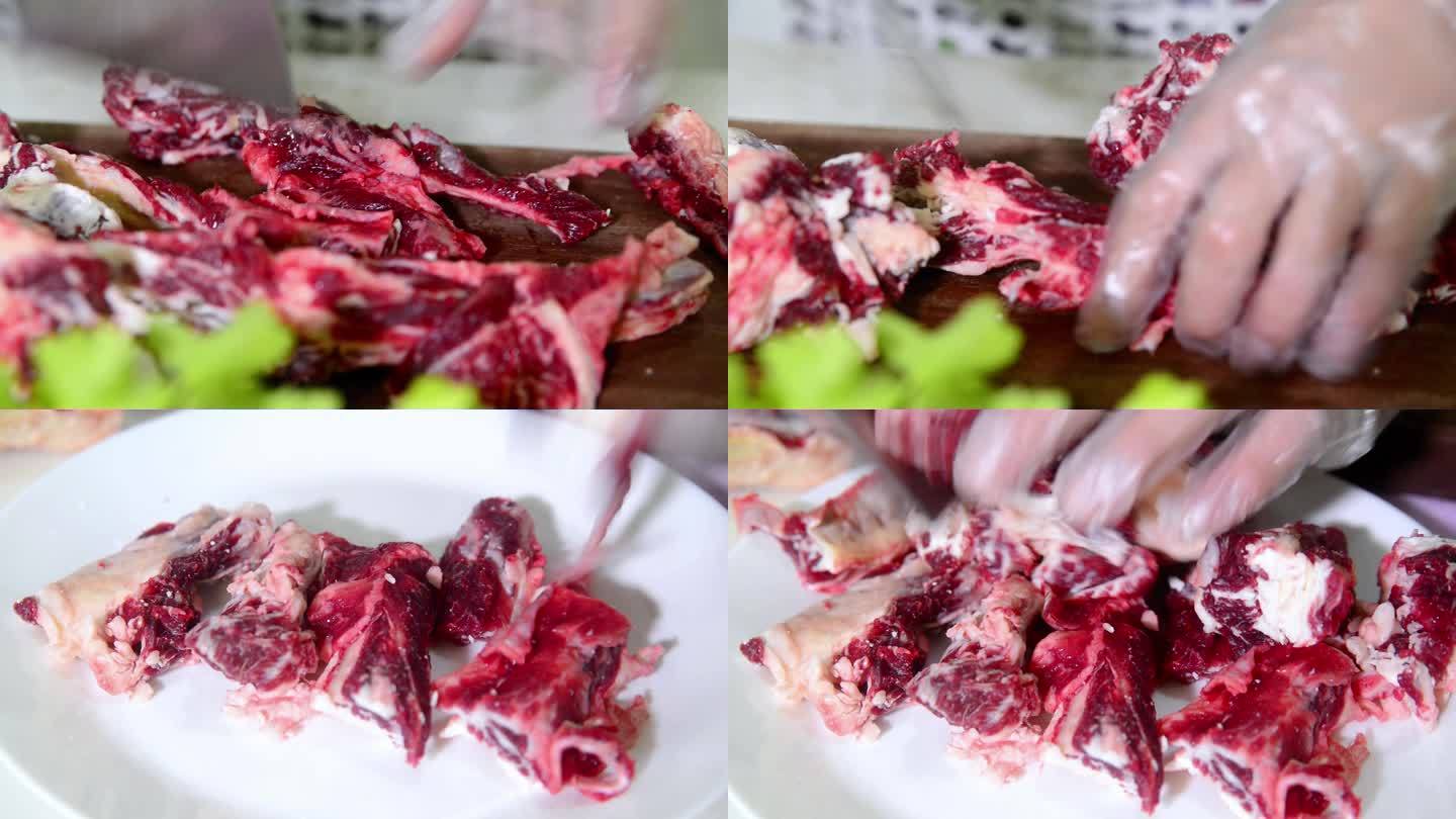 切牛腩牛肉实拍视频