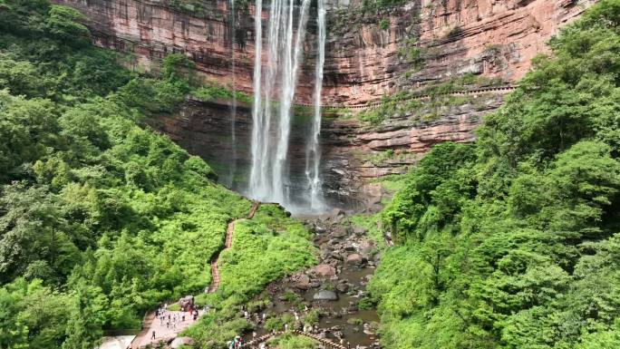 四面山 瀑布 江津 重庆  航拍 风景