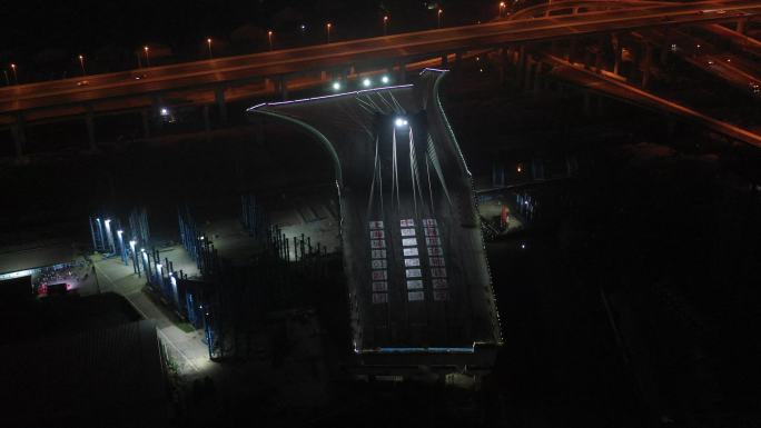 4K原素材-航拍建设中的上海漕宝路快速路