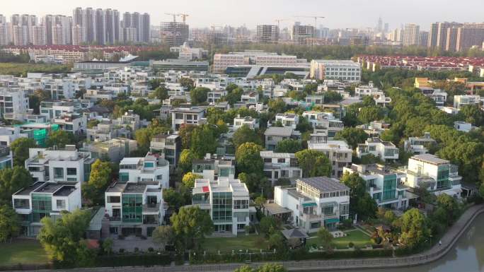 4K原素材-上海徐汇区商业房地产城市空境