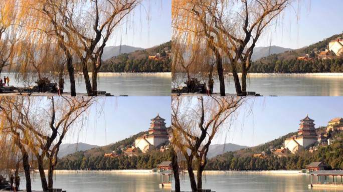 冬季的北京颐和园西湖宣传片遗址