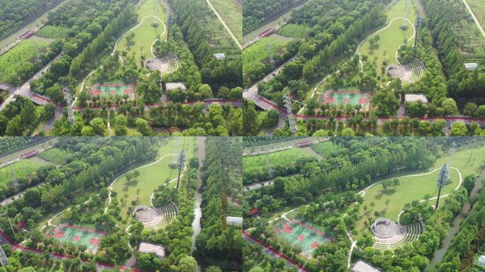 4K原素材-航拍上海长兴岛郊野公园