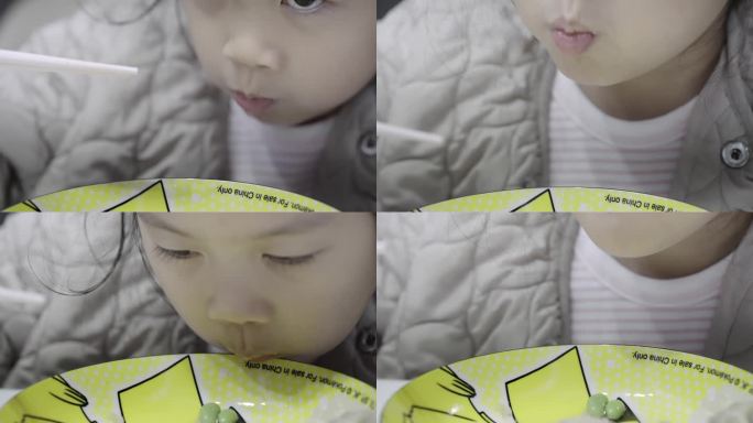4K拍摄吃饺子的小朋友