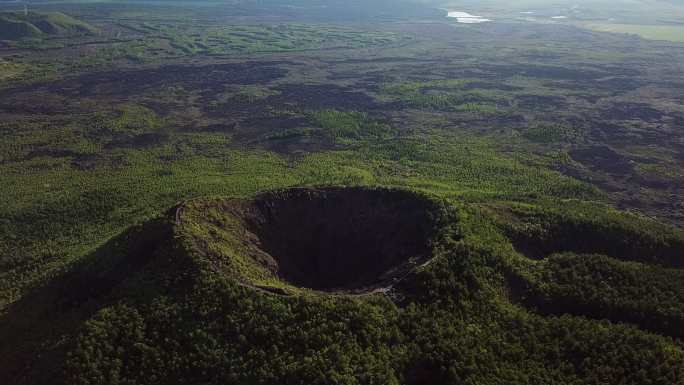 火山航拍 火山口 死火山