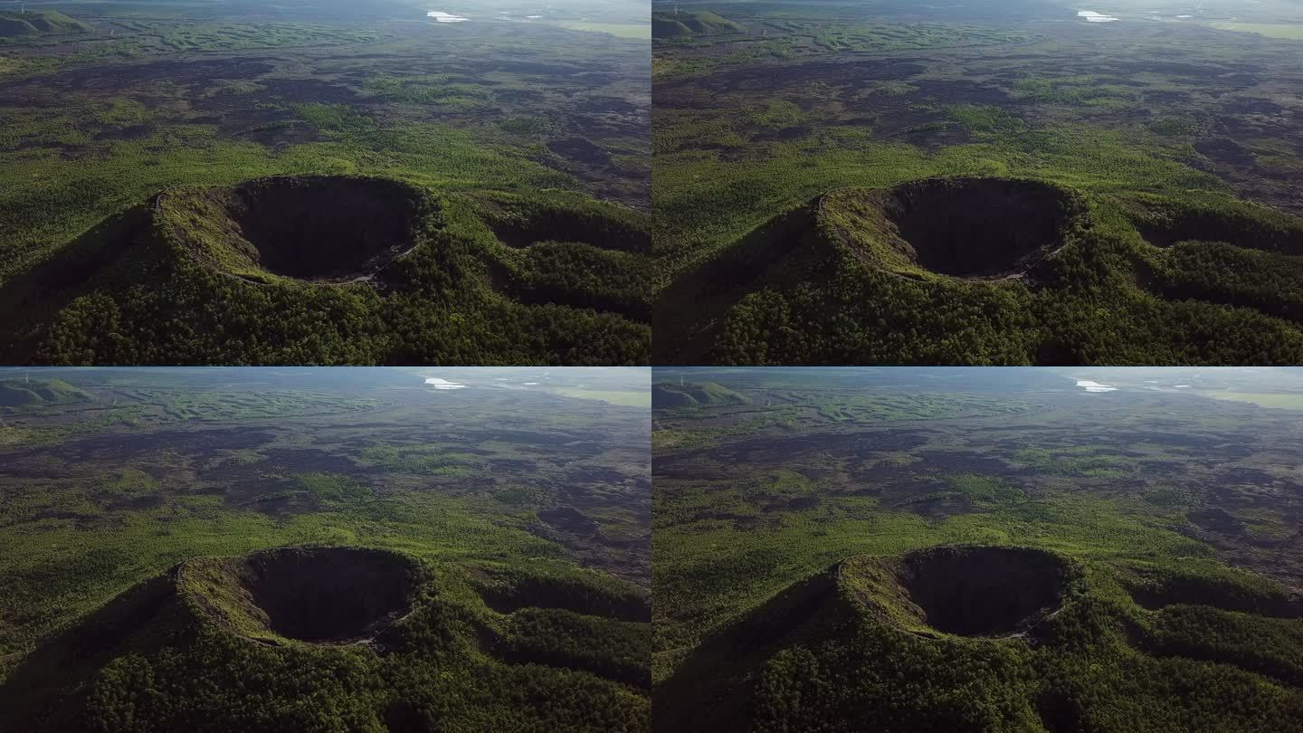 火山航拍 火山口 死火山