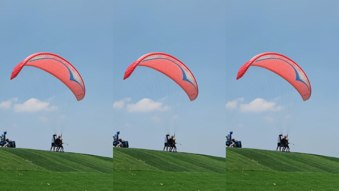 滑翔伞极限运动竖屏实拍