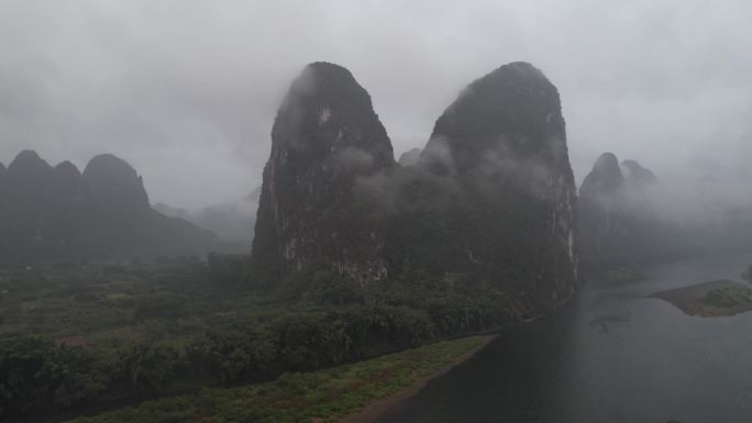 广西揭阳桂林风景航拍4K