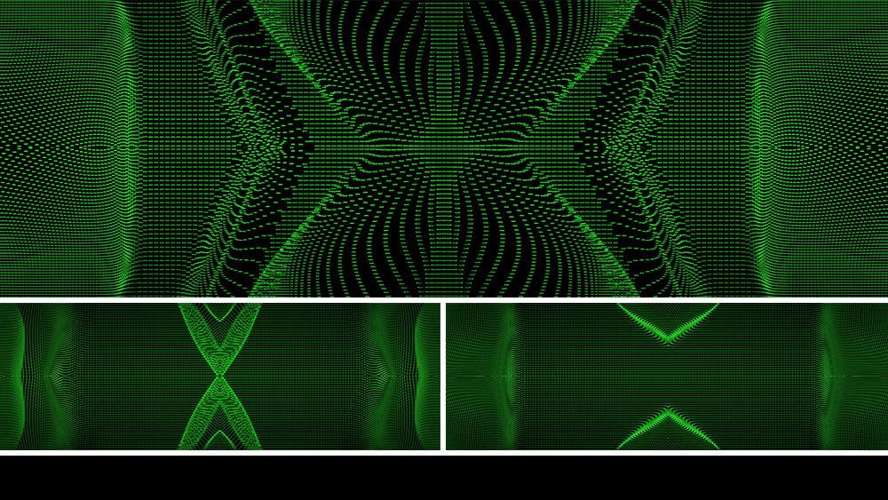 【宽屏时尚背景】绿色炫酷矩阵方点立体曲线