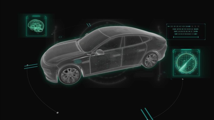 HUD科技界面小鹏P7能源汽车展示素材