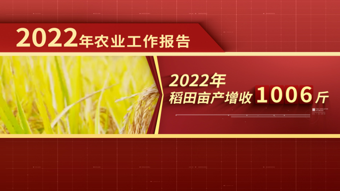 大气红色干净简洁农业数据字幕ae模板包装