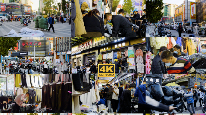 广州沙河服装批发市场忙碌采购服装产业